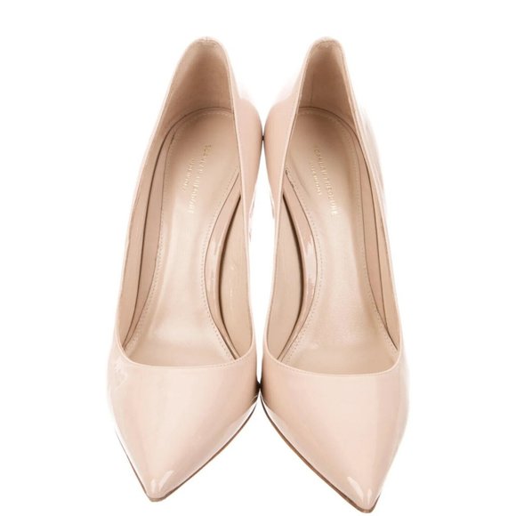 Scanlan Theodore Nude Patent Leather Pointed Toe Designer High Heel Pumps 8.M - Picture 7 of 13